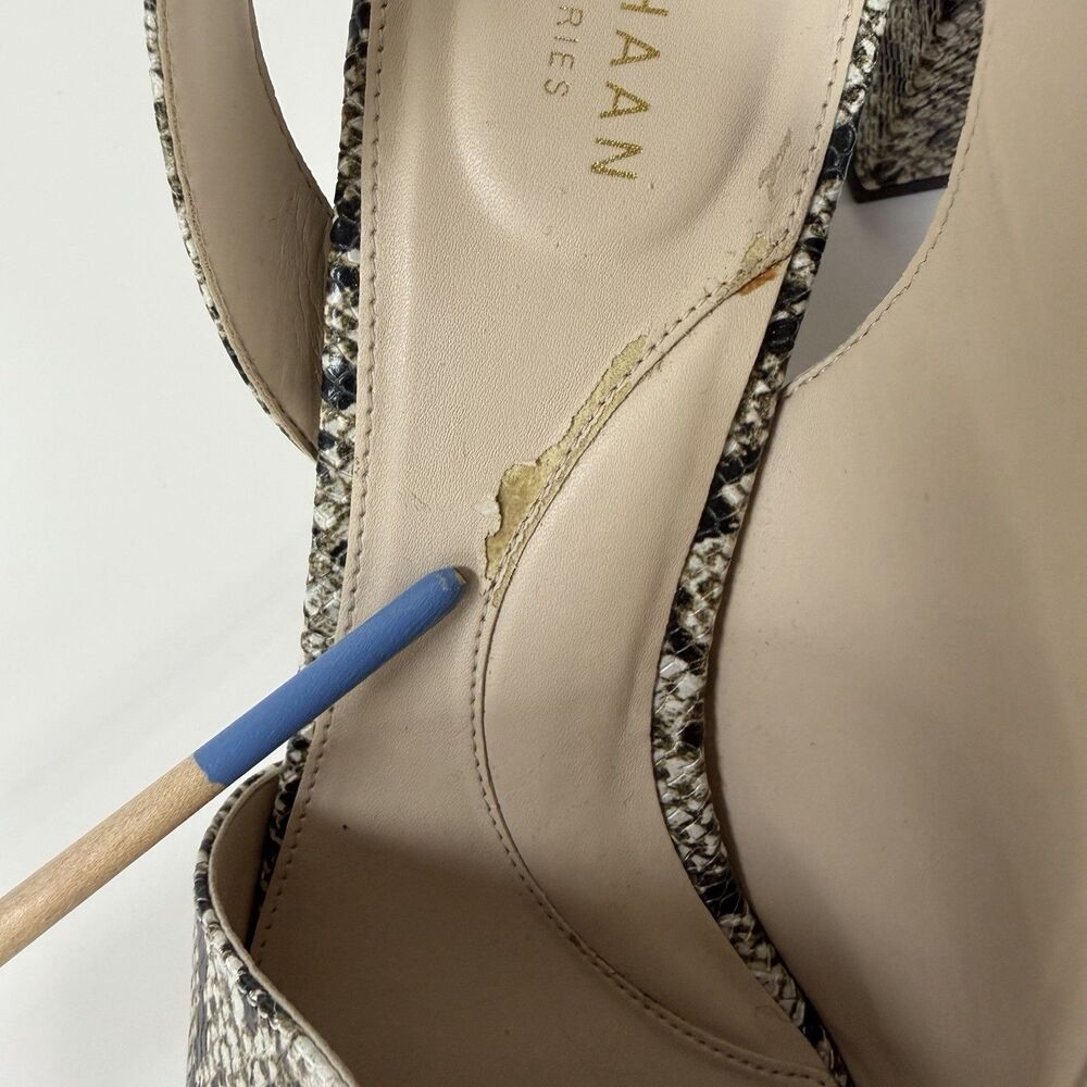 Cole Haan Grand Series Pumps Womens Phyton Slingback Embossed Leather Snake 10B - Picture 11 of 12